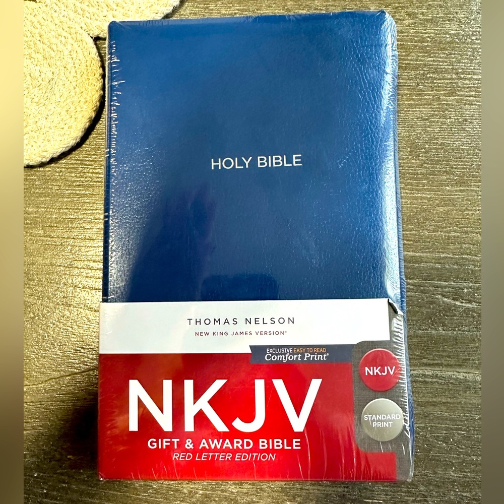 KJV, Gift and Award Bible, Imitation Leather, Blue, Red Letter Edition